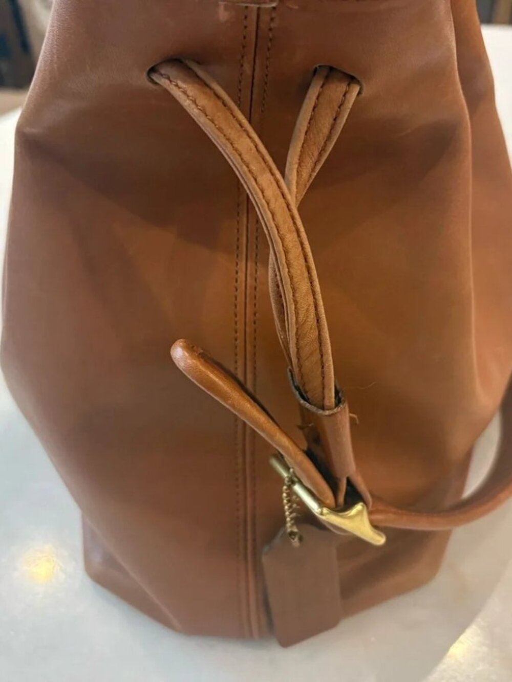 Vintage Coach Legacy Drawstring Bucket Bag #9165